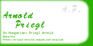 arnold priegl business card